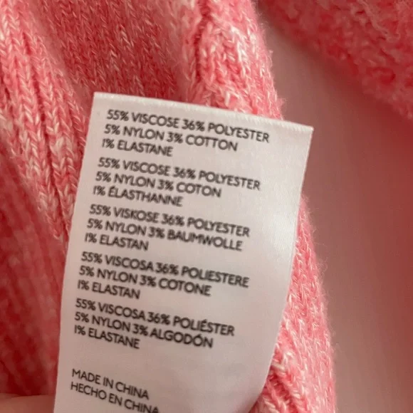 Anthropologie XS pink faux-wrap sweater with mesh embroidered sleeves - Picture 7 of 11